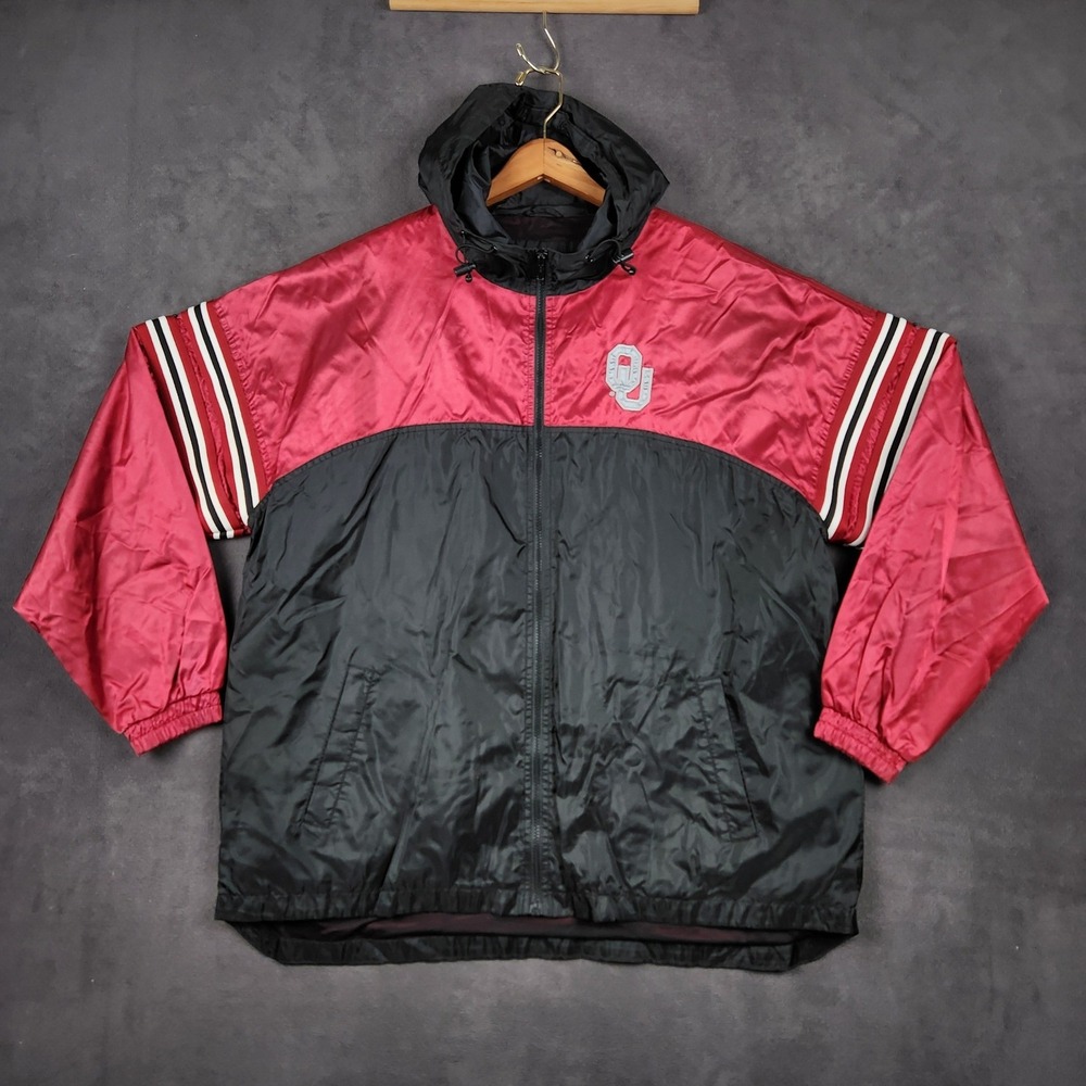Oklahoma Sooners OU Windbreaker Jacket Mens XL Red Black G-III Sports Carl Banks